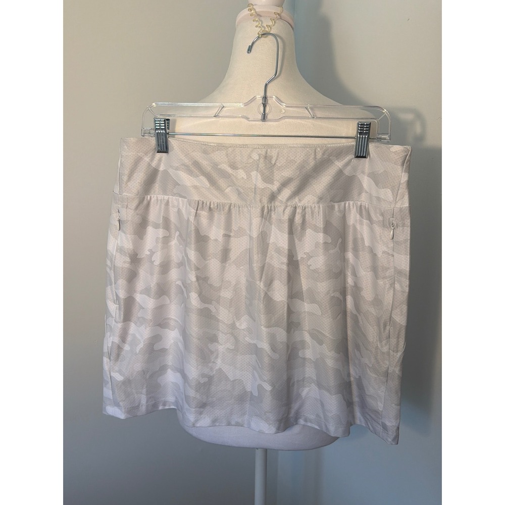 RBX Womens Camo Active Skort Grey White Tennis Golf Skirt Size Large Pockets - Picture 1 of 8